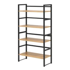 47.5" 4 Shelf Or 2 Shelf Stackable Bookshelf Graphite Black/Ashwood - Calico Designs -WorkHaven Sales Shop GUEST c2d2e9df 0869 47fd 87b0 a74e1401e353