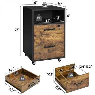 Yaheetech Vintage File Cabinet File Storage Organizer For Home And Office 2 Yaheetech Vintage File Cabinet File Storage Organizer For Home And Office - Image 2