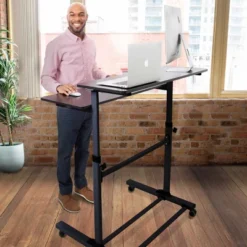Tranzendesk Dual Level Standing Desk – 40" Mobile Height Adjustable Workstation – Black – Stand Steady -WorkHaven Sales Shop GUEST c3a97e35 e468 4ca6 8157 938e6c59a58d