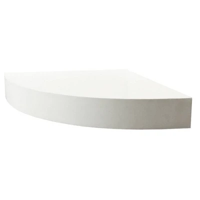11" X 11" Floating Corner Shelf Wall Mounted White - Inplace 1 11" X 11" Floating Corner Shelf Wall Mounted White - Inplace
