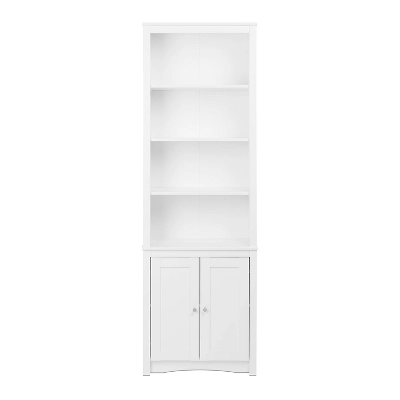 80" 2 Shaker With Tall Bookshelf Doors White - Prepac 3 80" 2 Shaker With Tall Bookshelf Doors White - Prepac - Image 3