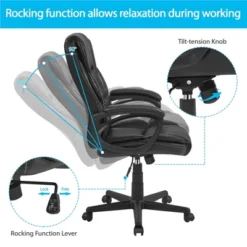Yaheetech PU Leather Height Adjustable Office Chair With High Back,Black -WorkHaven Sales Shop GUEST c4bcd61b b573 48d8 b5dd 073a76ef341a