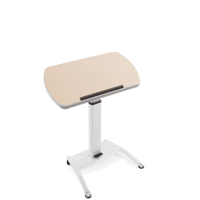 Cruizer Pivot Mobile Podium – Tilting Desktop And Pneumatic Height Adjustment – White – Stand Steady 1 Cruizer Pivot Mobile Podium – Tilting Desktop And Pneumatic Height Adjustment – White – Stand Steady