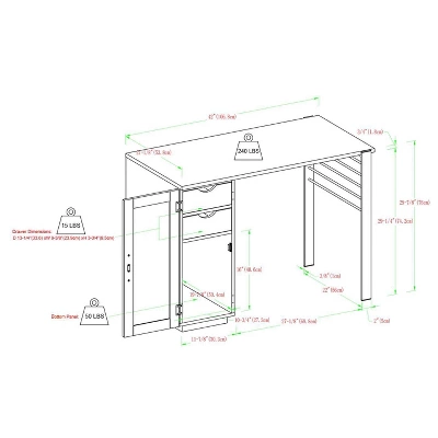 Polay Modern Computer Desk With Chalkboard Door - Saracina Home 9 Polay Modern Computer Desk With Chalkboard Door - Saracina Home - Image 9