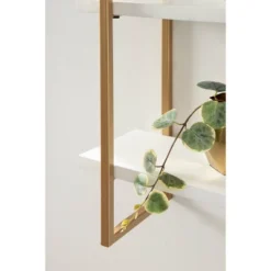 20" X 30" Leigh Wood And Metal Wall Shelf White/Gold - Kate & Laurel All Things Decor -WorkHaven Sales Shop GUEST c51bc059 3f6a 42af 8511 618e523ab0ba