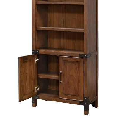 72" Addison Bookcase With Lower Doors Auburn - Martin Furniture 2 72" Addison Bookcase With Lower Doors Auburn - Martin Furniture - Image 2