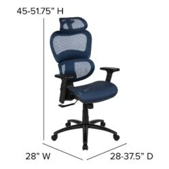 Flash Furniture Ergonomic Mesh Office Chair With 2-to-1 Synchro-Tilt, Adjustable Headrest, Lumbar Support, And Adjustable Pivot Arms -WorkHaven Sales Shop GUEST c5f5a89e c35c 4695 8e18 6466f5c33655