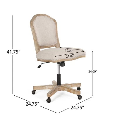 Scilley French Country Upholstered Swivel Office Chair - Christopher Knight Home 13 Scilley French Country Upholstered Swivel Office Chair - Christopher Knight Home - Image 13