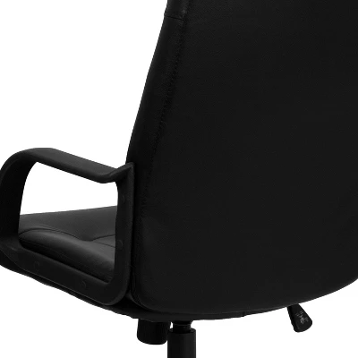 Emma And Oliver High Back Black Glove Vinyl Executive Swivel Office Chair With Arms 4 Emma And Oliver High Back Black Glove Vinyl Executive Swivel Office Chair With Arms - Image 4