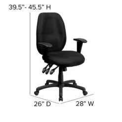 Emma And Oliver High Back Fabric 3-Paddle Ergonomic Swivel Office Chair Adjustable Arms -WorkHaven Sales Shop GUEST c77e1db2 173f 40fa 88cc 67404792cf21