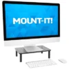Mount-It! Metal Monitor Riser 2-Pack | Height Adjustable Computer Display And Laptop Stand For Desktop | Fits Up To 32" Screens, 44 Lbs. Capacity