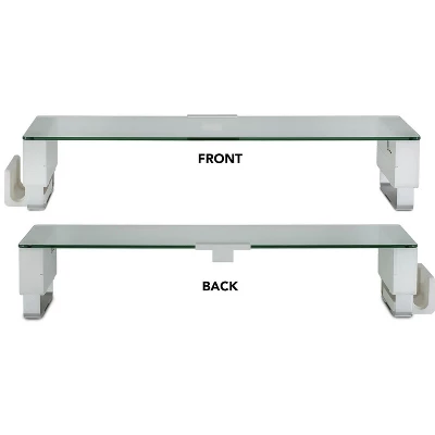 Mount-It! Tempered Glass And Aluminum Monitor Stand With USB Adapter | Fits Up To 32" Monitors | 66 Lbs. Weight Capacity 4 Mount-It! Tempered Glass And Aluminum Monitor Stand With USB Adapter | Fits Up To 32" Monitors | 66 Lbs. Weight Capacity - Image 4