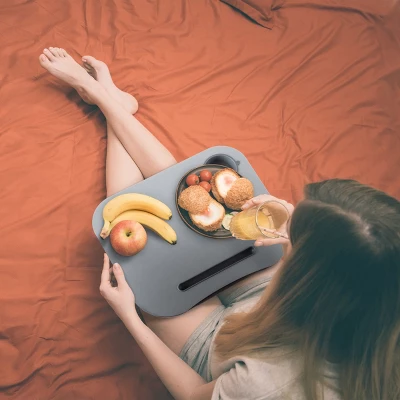 Hastings Home Laptop Buddy Portable Lap Desk With Cushioned Bottom, Pen Tray, And Cup Holder 3 Hastings Home Laptop Buddy Portable Lap Desk With Cushioned Bottom, Pen Tray, And Cup Holder - Image 3