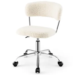 Costway Computer Desk Chair Adjustable Faux Fur Office Chair Swivel Vanity Chair -WorkHaven Sales Shop GUEST c8dd3cd1 17f8 4b06 a18a 92127628bc0f