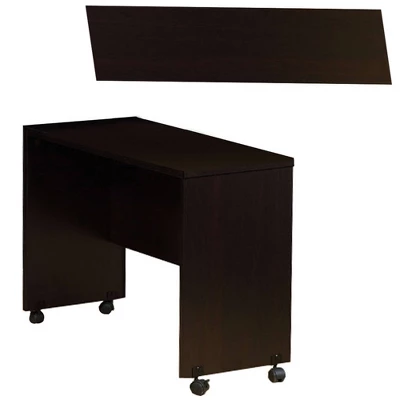 Stylish Desk With Spacious Display Top Dark Brown - Benzara 3 Stylish Desk With Spacious Display Top Dark Brown - Benzara - Image 3