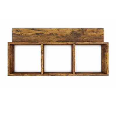 31.5" X 15.7" Rustic Floating Triple Cubby Shelf - Danya B. 6 31.5" X 15.7" Rustic Floating Triple Cubby Shelf - Danya B. - Image 6