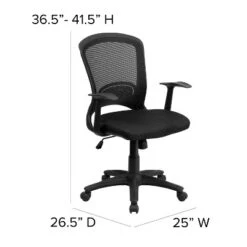 Emma And Oliver Mid-Back Designer Black Mesh Swivel Task Office Chair With Arms 11 Emma And Oliver Mid-Back Designer Black Mesh Swivel Task Office Chair With Arms -WorkHaven Sales Shop GUEST cb051ffa 8753 4d8e 9467 1570650d13dd