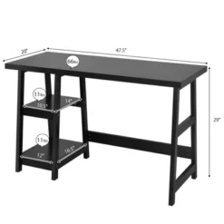 Tangkula Trestle Computer Desk Indoor Office Workstation For Home Office With 2-Tier Storage Shelves -WorkHaven Sales Shop GUEST cb3593f9 713e 4e0a b093 5677648851c3
