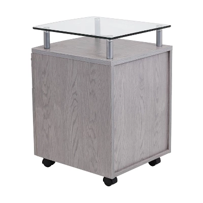 Rolling File Cabinet With Glass Top Gray - Techni Mobili 8 Rolling File Cabinet With Glass Top Gray - Techni Mobili - Image 8