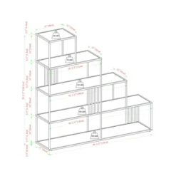 55.5" Modern 4 Shelf With Metal Bar Room Divider Bookcase Coastal Oak/Black - Saracina Home 15 55.5" Modern 4 Shelf With Metal Bar Room Divider Bookcase Coastal Oak/Black - Saracina Home -WorkHaven Sales Shop GUEST cc7da339 0cfb 4594 9f54 82cb5df98f11