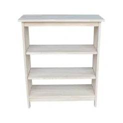 Wood Mission 36 Inches 3 Shelf Bookcase In Unfinished Brown - International Concepts