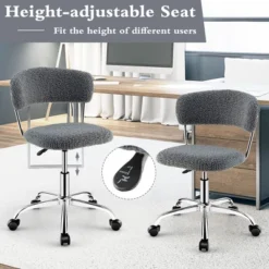 Costway Computer Desk Chair Adjustable Faux Fur Office Chair Swivel Vanity Chair -WorkHaven Sales Shop GUEST ce5e0653 aa0b 42c6 8928 e3858413cc4a