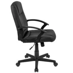 Emma And Oliver Mid-Back Black LeatherSoft-Padded Task Office Chair With Arms -WorkHaven Sales Shop GUEST ceb13bff 6cbd 4b79 a723 082272dc495b