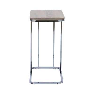 20" Cora Wood Grain Finish And Metal Base C-Table Brown - Teamson Home 4 20" Cora Wood Grain Finish And Metal Base C-Table Brown - Teamson Home - Image 4