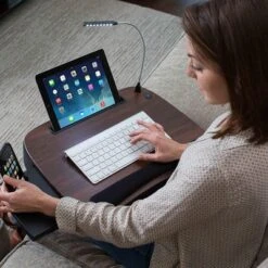 Sofia + Sam Multi Tasking Memory Foam Lap Desk With USB Light ( Brown Wood Top) -WorkHaven Sales Shop GUEST d125275e 70cf 46b6 9626 6e270d703a71