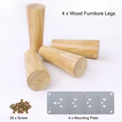 Unique Bargains Wood Furniture Legs Round Solid With Mounting Plate Replacement Feets Set Of 4 -WorkHaven Sales Shop GUEST d172f842 1a6b 4194 b1e9 383236f01da4