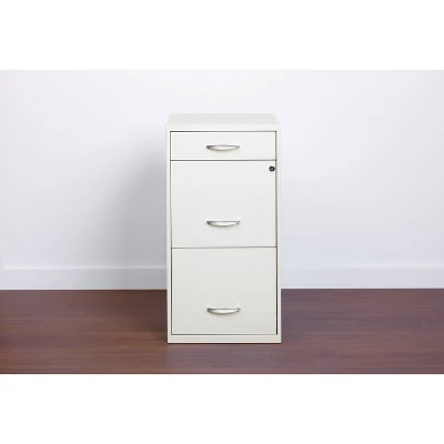 Space Solutions 3 Drawer Letter Width Vertical File Cabinet With Pencil Drawer Pearl White 7 Space Solutions 3 Drawer Letter Width Vertical File Cabinet With Pencil Drawer Pearl White - Image 7