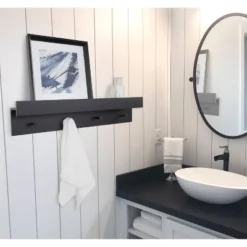 36" X 7.5" X 4.5" Levie Wood Wall Shelf Ledge With Knobs - Kate & Laurel All Things Decor -WorkHaven Sales Shop GUEST d26ea61c bcf2 4cc7 9d49 8dc7b287a363