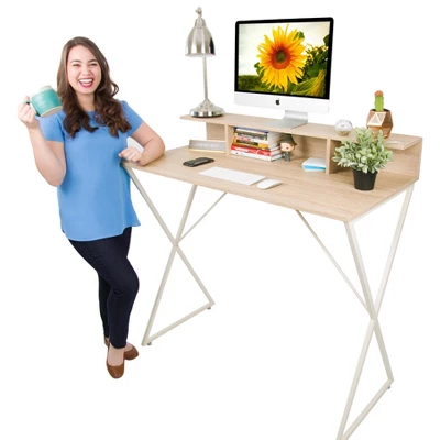 Joy Standing Desk 48” Stand-up Workstation With Cubbies – Wood Grain Finish – Stand Steady 8 Joy Standing Desk 48” Stand-up Workstation With Cubbies – Wood Grain Finish – Stand Steady - Image 8