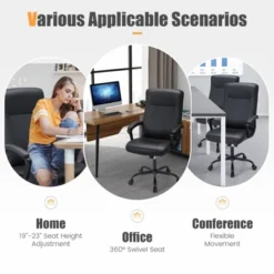 Costway Adjustable Home Office Computer Chair Swivel Rocking Executive Desk Chair With Arms -WorkHaven Sales Shop GUEST d29b4230 9214 42ea 993a 226d3cf28d69