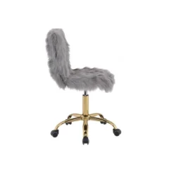 23" Arundell Accent Chair Gray Faux Fur/Gold Finish - Acme Furniture -WorkHaven Sales Shop GUEST d3bf2212 bee5 4f0c 8d61 ba6c0622e269