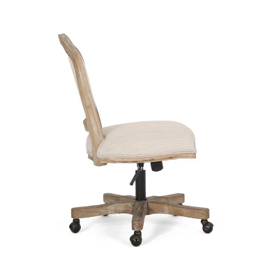 Scilley French Country Upholstered Swivel Office Chair - Christopher Knight Home 6 Scilley French Country Upholstered Swivel Office Chair - Christopher Knight Home - Image 6