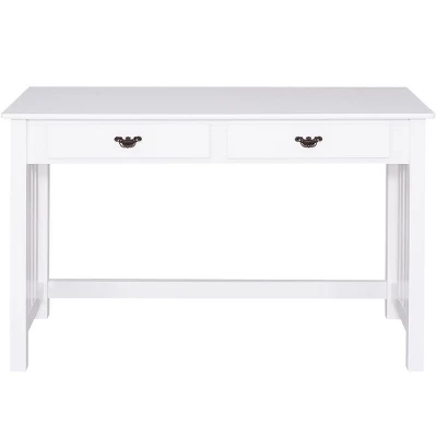 Costway Writing Desk Mission White Home Office Computer Desk 4 Drawer 9 Costway Writing Desk Mission White Home Office Computer Desk 4 Drawer - Image 9