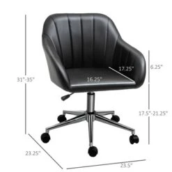 Vinsetto MidBack Home Office Chair Adjustable Height Computer Desk Chair With Padded Back And Armrests PU Leather Adjustable Height And 360 Swivel Wheels For Sturdy Bedroom -WorkHaven Sales Shop GUEST d5026c44 b12d 47b3 90df 8adcce97bb2e