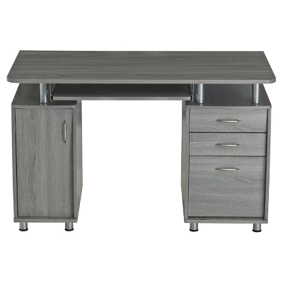Complete Workstation Computer Desk With Storage Gray - Techni Mobili 1 Complete Workstation Computer Desk With Storage Gray - Techni Mobili