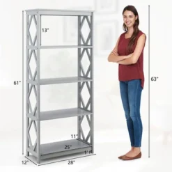 Tangkula 5-Tier Open Bookshelf Bookcase Standing Casual Home Storage Display Rack -WorkHaven Sales Shop GUEST d645096e 2f65 4600 95cb 0fa5c1fc5f47