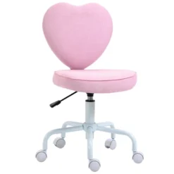 HOMCOM Heart Love Shaped Back Design Office Chair With Adjustable Height And 360 Swivel Castor Wheels, Pink 7 HOMCOM Heart Love Shaped Back Design Office Chair With Adjustable Height And 360 Swivel Castor Wheels, Pink -WorkHaven Sales Shop GUEST d72395e5 359f 4f00 b9d5 6db6fa0db2ee