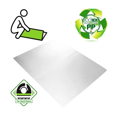 Polypropylene Anti Slip Foldable Chair Mat For Hard Floors Rectangular White - Floortex 7 Polypropylene Anti Slip Foldable Chair Mat For Hard Floors Rectangular White - Floortex - Image 7