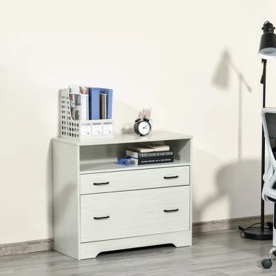 Vinsetto Lateral File Cabinet With Shelf, Office Storage Cabinet With 2 Drawers, Fits Letter Sized Papers, Gray 1 Vinsetto Lateral File Cabinet With Shelf, Office Storage Cabinet With 2 Drawers, Fits Letter Sized Papers, Gray