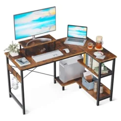 ODK 47 Inch Compact L Shaped Desk For Apartment, Living Room, Bedroom, Or Office With Storage Shelves, Headphone Hook, And Monitor Stand 13 ODK 47 Inch Compact L Shaped Desk For Apartment, Living Room, Bedroom, Or Office With Storage Shelves, Headphone Hook, And Monitor Stand -WorkHaven Sales Shop GUEST da84c8ec 2f87 4185 9dfe 9dfcda701e56