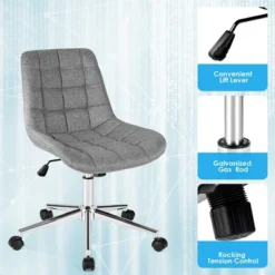 Costway Mid Back Armless Office Chair Adjustable Swivel Fabric Task Desk Chair -WorkHaven Sales Shop GUEST daa4f1dd 7082 4dc4 a7ae 97e0be427379