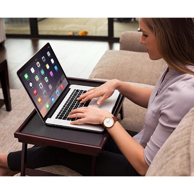BirdRock Home Bamboo Lap Tray With Adjustable Top - Walnut 2 BirdRock Home Bamboo Lap Tray With Adjustable Top - Walnut - Image 2