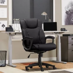 Executive Chair Black Leather - Serta