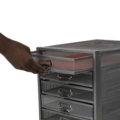 Mind Reader Mesh 10 Drawer Cabinet, Silver 2 Mind Reader Mesh 10 Drawer Cabinet, Silver - Image 2