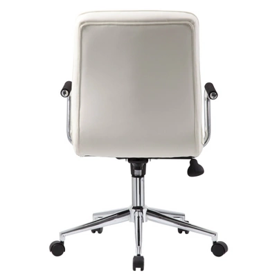 Modern Office Chair With Chrome Arms White - Boss Office Products 4 Modern Office Chair With Chrome Arms White - Boss Office Products - Image 4