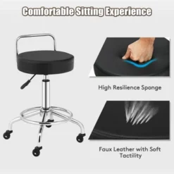 Costway Pneumatic Work Stool Rolling Swivel Task Chair Spa Office Salon W/Cushioned Seat -WorkHaven Sales Shop GUEST dbcac8d1 cbc1 479a 93d5 b435c4a4a949